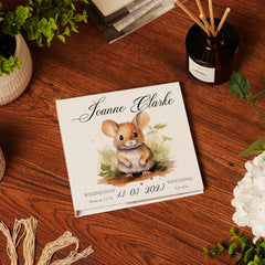 Personalised Baby Photo Album Gift With Woodland Mouse