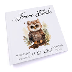 Personalised Baby Photo Album Gift With Woodland Owl
