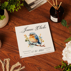 Personalised Baby Photo Album Gift With Woodland Robin