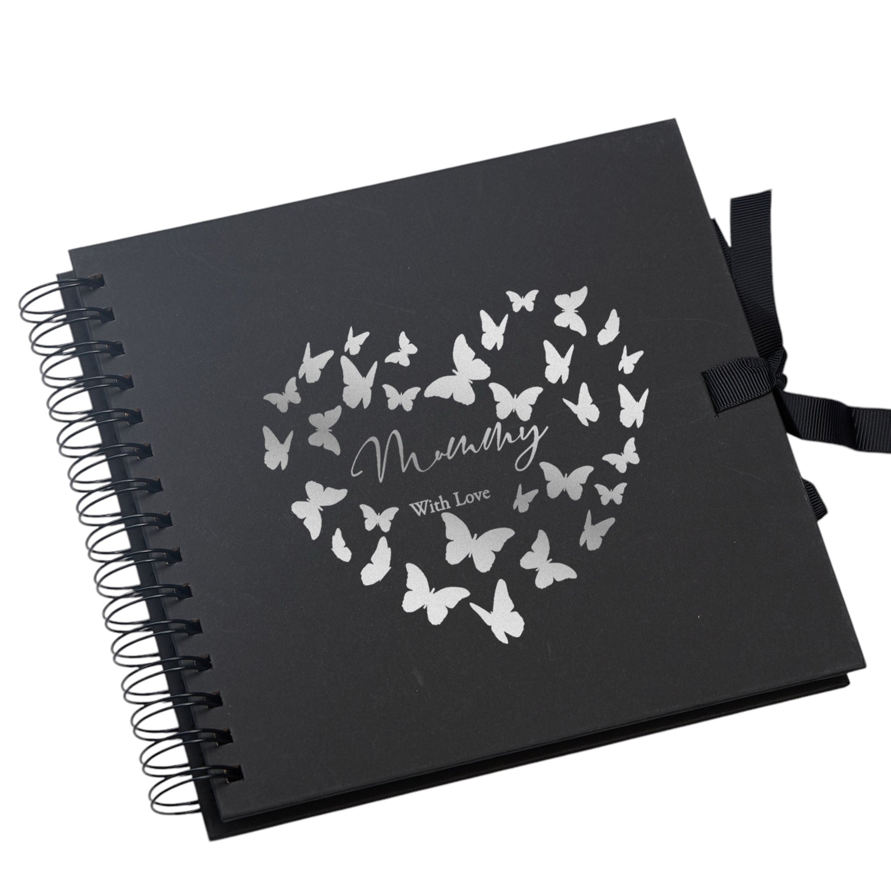 Mummy Black Scrapbook Guest Book Or Photo Album with Silver Script Mummy Photo Album ukgiftstoreonline