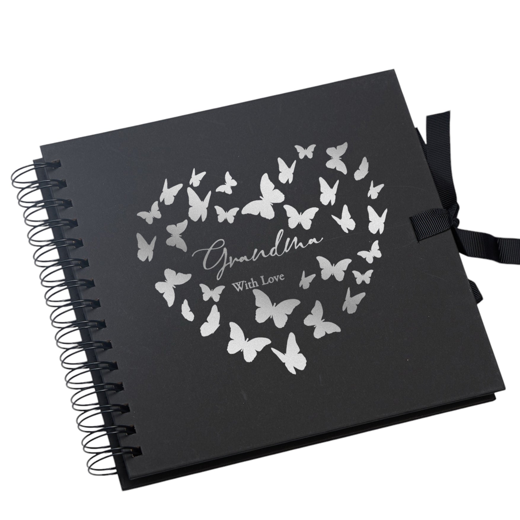 Grandma Black Scrapbook Guest Book Or Photo Album with Silver Script Grandma Photo Album ukgiftstoreonline