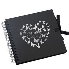 Nanny Black Scrapbook Guest Book Or Photo Album with Silver Script
