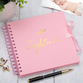 Daughter Multiple Colour Scrapbook Photo Album With Foil Script Leaf Design