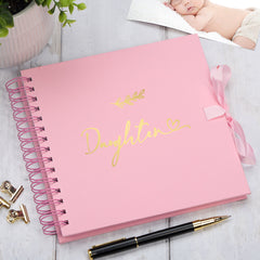 Daughter Multiple Colour Scrapbook Photo Album With Foil Script Leaf Design