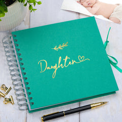 Daughter Multiple Colour Scrapbook Photo Album With Foil Script Leaf Design
