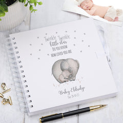 Personalised Twinkle Twinkle Little Star Elephant Scrapbook Photo Album