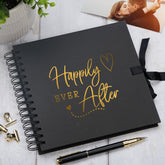 Happily Ever After Black Love Scrapbook Photo album or Guest Book Gold Script