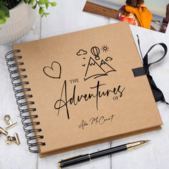Valentines Day Gift Our Adventures Love Personalised Brown Scrapbook Photo Album