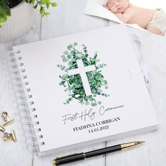 Personalised First Holy Communion Scrapbook Photo Album With Cross