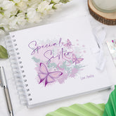 Personalised Special Sister Pink & Purple Butterfly Gift Scrapbook Photo Album Gift