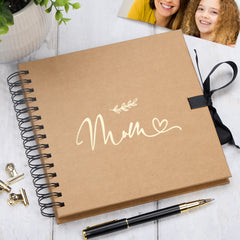 Mum Multiple Colour Scrapbook Photo Album With Foil Script Leaf Design
