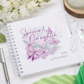 Personalised Special Daughter Pink & Purple Butterfly Gift Scrapbook Photo Album