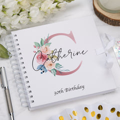 Personalised Any Name Pink Monogram Sentiment Scrapbook Photo Album