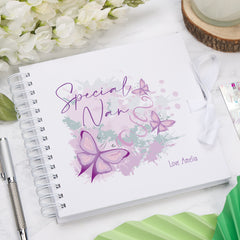 Personalised Special Nan Pink and Purple Butterfly Gift Scrapbook Photo Album