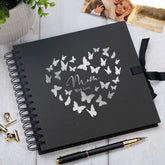 Mum Black Scrapbook Guest Book Or Photo Album with Silver Script