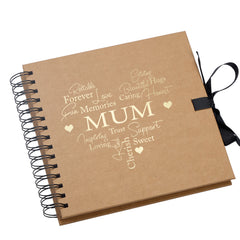 Mum Brown Scrapbook Guest Book Or Photo Album with Gold Script