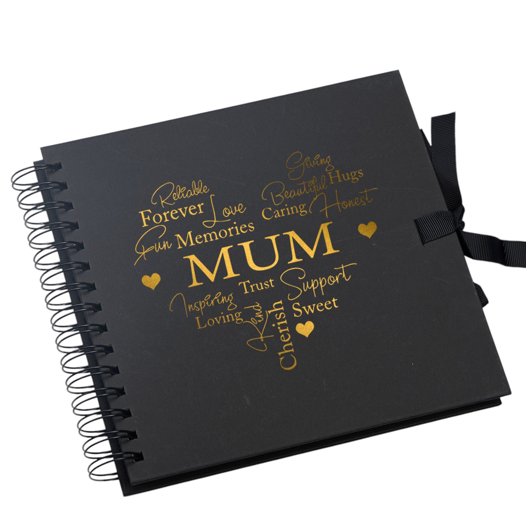 Mum Black Scrapbook Guest Book Or Photo Album with Gold Script Scrapbook Guest Book ukgiftstoreonline