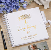 Persoanlised In Loving Memory Book - Ideal for Funerals, Condolences & Remembrance With Flowers
