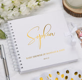 Persoanlised Baby Shower Guest Book With Color Choices Available