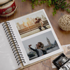 Personalised Large Engraved Adventures Holiday Travel Photo Album With Compass Design