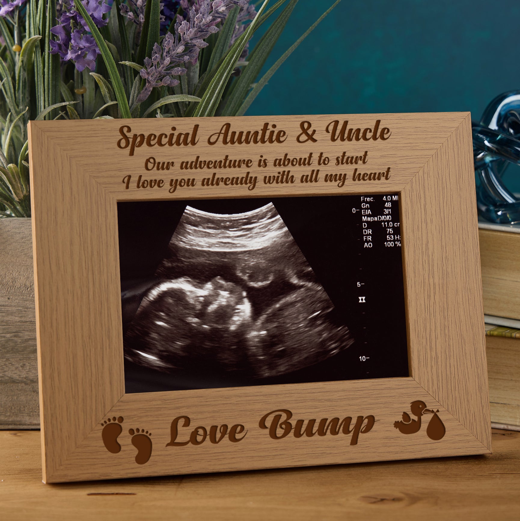 New Baby Pregnancy Scan Wooden Photo Frame Auntie and Uncle Gift Baby Photo Frame Baby