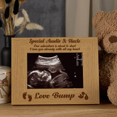 New Baby Pregnancy Scan Wooden Photo Frame Auntie and Uncle Gift Baby Photo Frame Baby