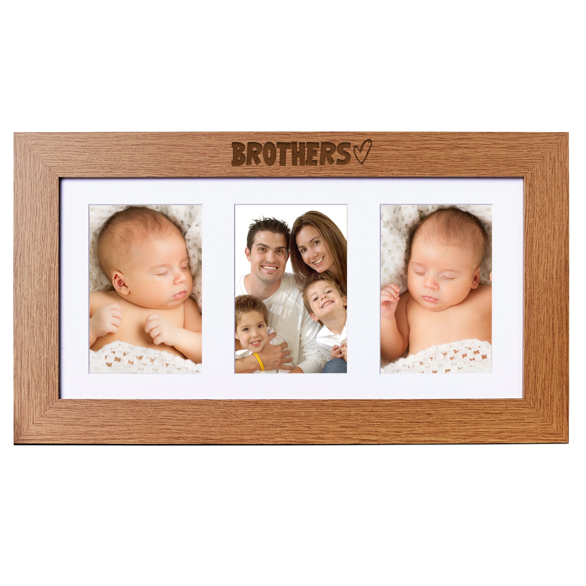 Personalised Brothers Wooden Triple Photo Picture Frame 6 x 4 Photo Frame ukgiftstoreonline