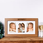 Personalised Brothers Wooden Triple Photo Picture Frame 6 x 4