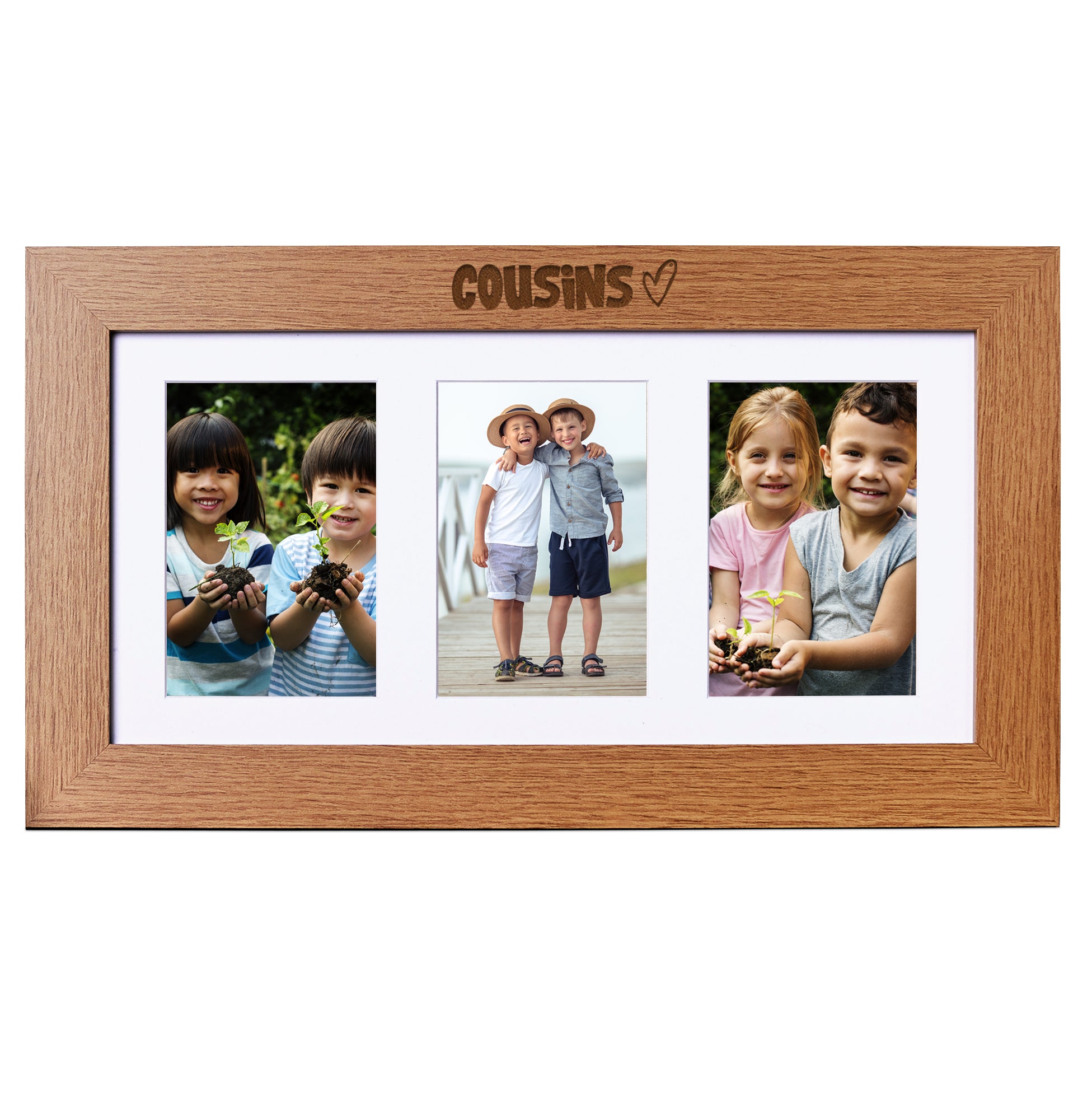 Cousins Wooden Triple Photo Picture Frame 6 x 4 Photo Frame ukgiftstoreonline