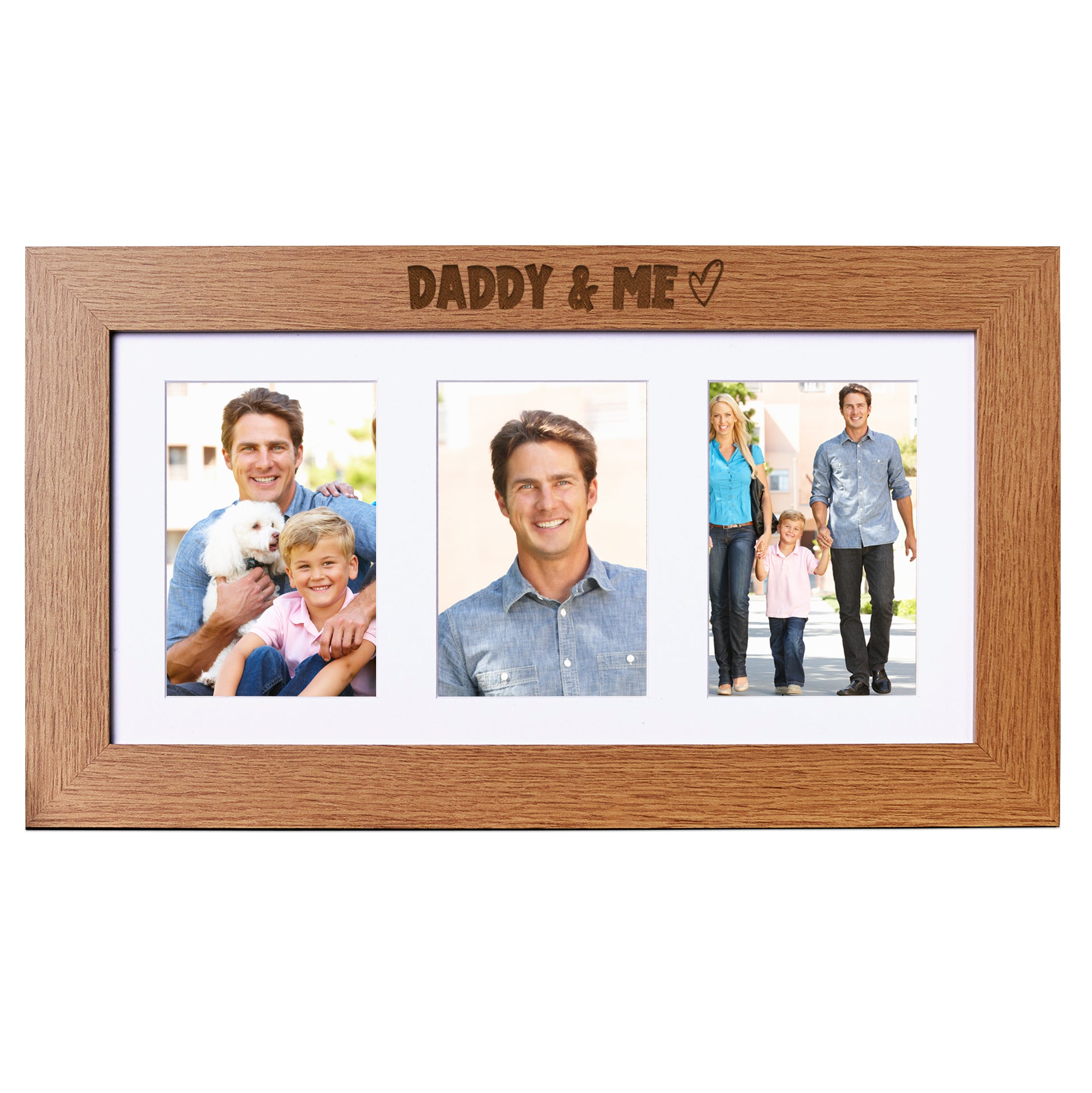 Daddy and Me Wooden Triple Photo Picture Frame 6 x 4 Photo Frame ukgiftstoreonline