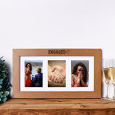 Engaged Wooden Triple Photo Picture Frame 6 x 4
