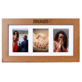 Engaged Wooden Triple Photo Picture Frame 6 x 4