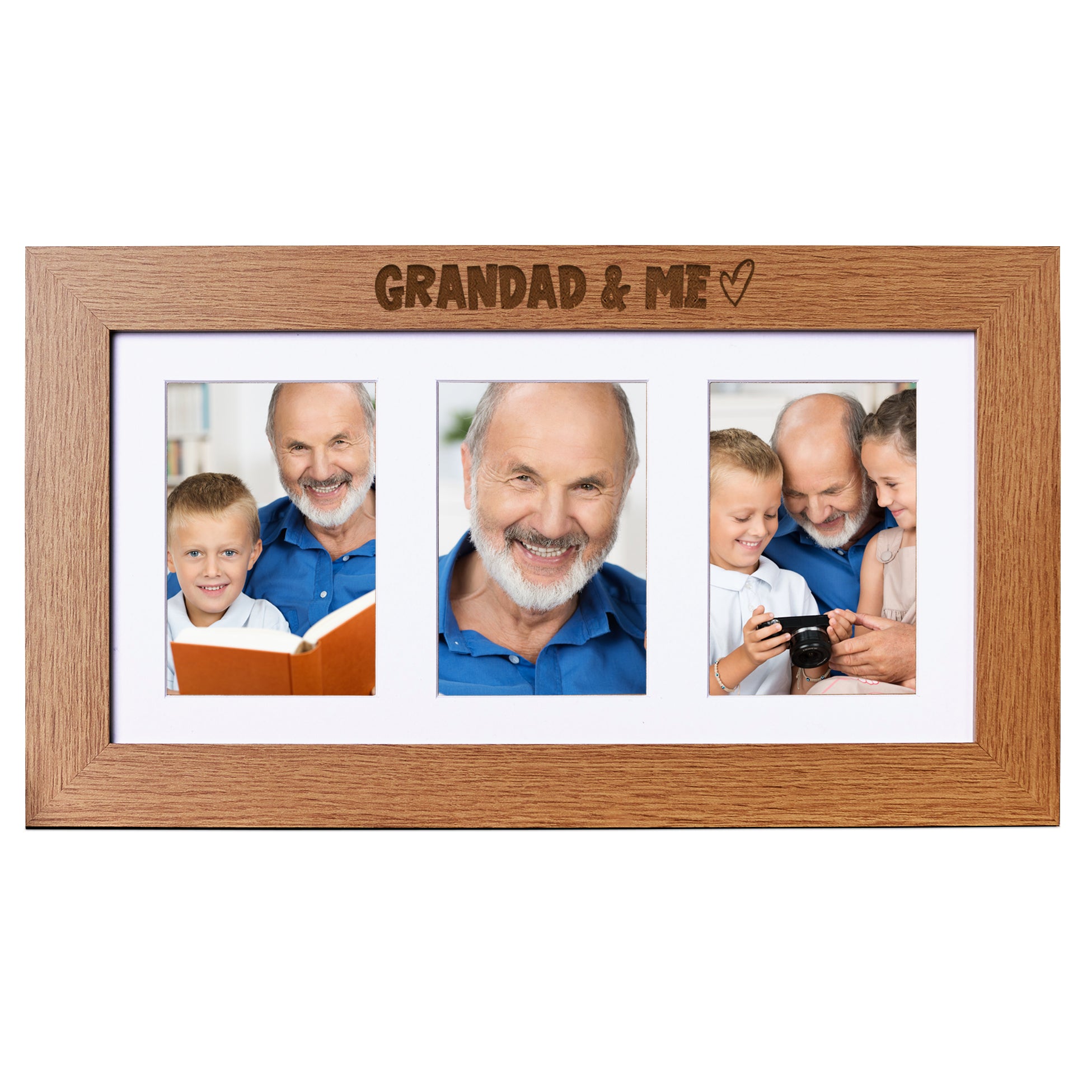 Grandad and Me Wooden Triple Photo Picture Frame 6 x 4 Photo Frame ukgiftstoreonline