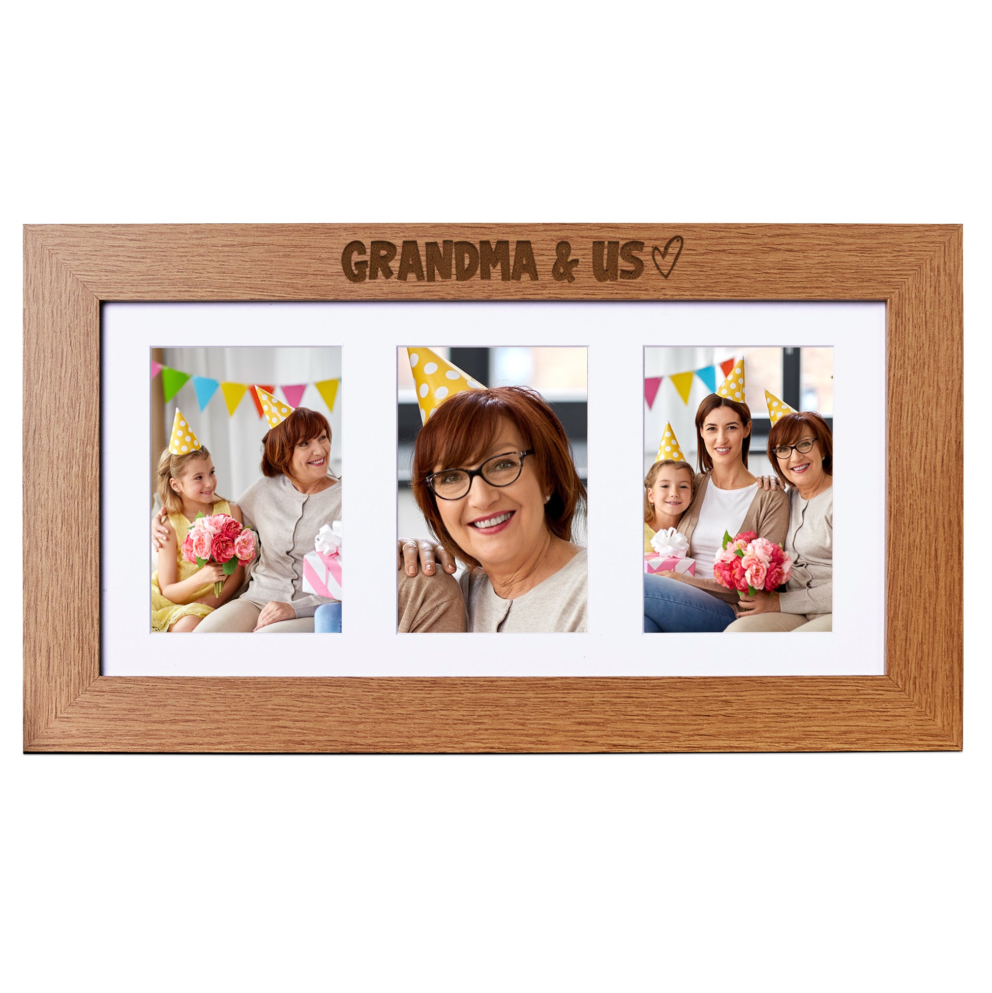 Grandma and Us Wooden Triple Photo Picture Frame 6 x 4 Photo Frame ukgiftstoreonline