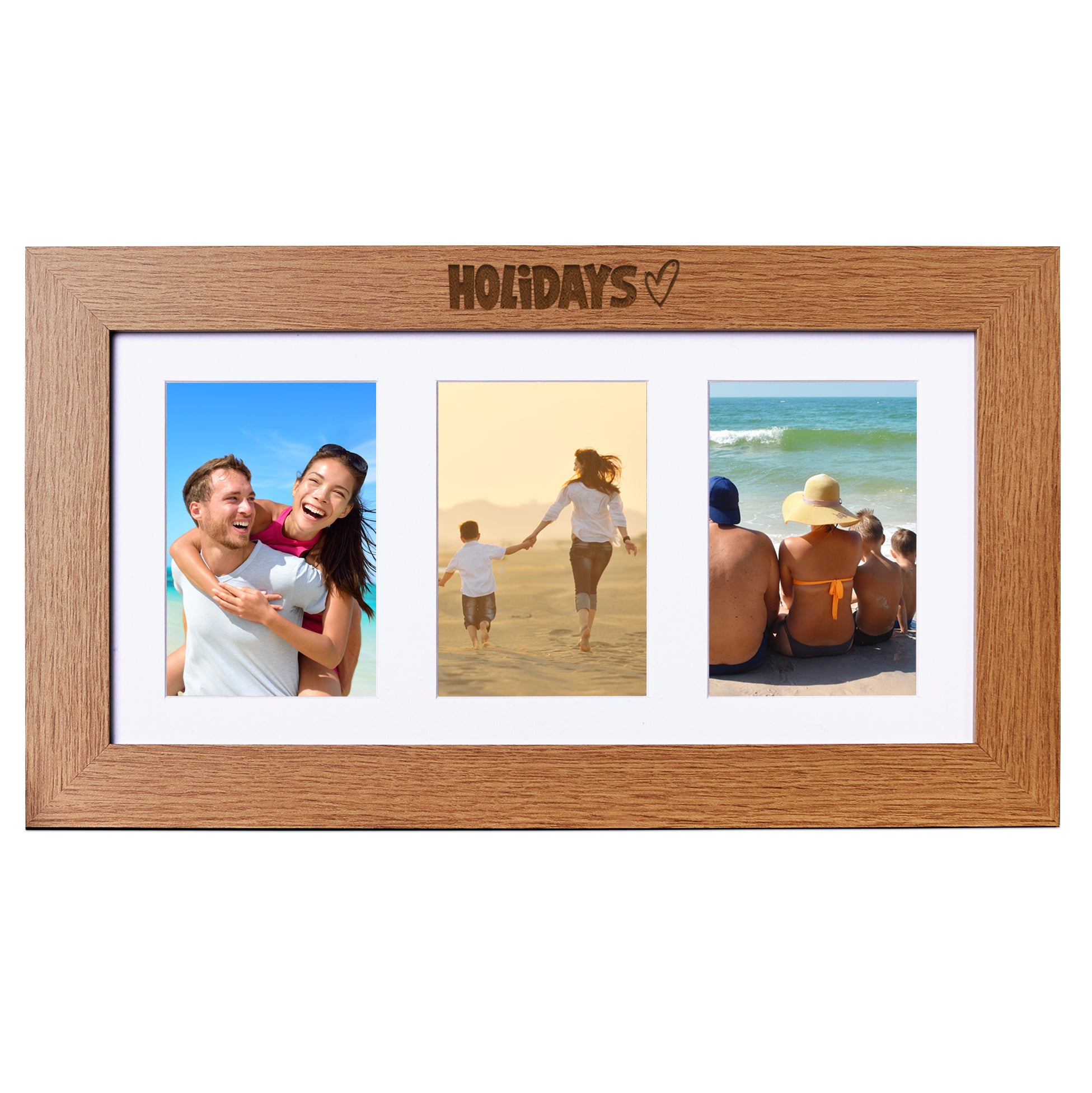 Holidays Wooden Triple Photo Picture Frame 6 x 4 Photo Frame ukgiftstoreonline
