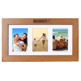 Holidays Wooden Triple Photo Picture Frame 6 x 4