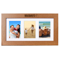 Holidays Wooden Triple Photo Picture Frame 6 x 4