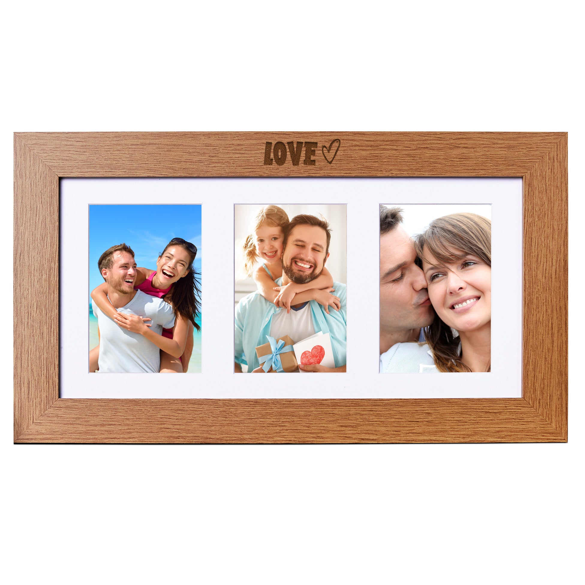 Love Wooden Triple Photo Picture Frame 6 x 4 Photo Frame ukgiftstoreonline