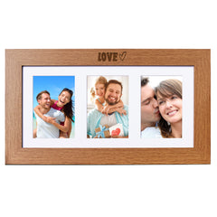 Love Wooden Triple Photo Picture Frame 6 x 4