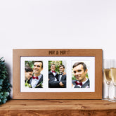 Mr and Mr Wedding Wooden Triple Photo Picture Frame 6 x 4 Gift