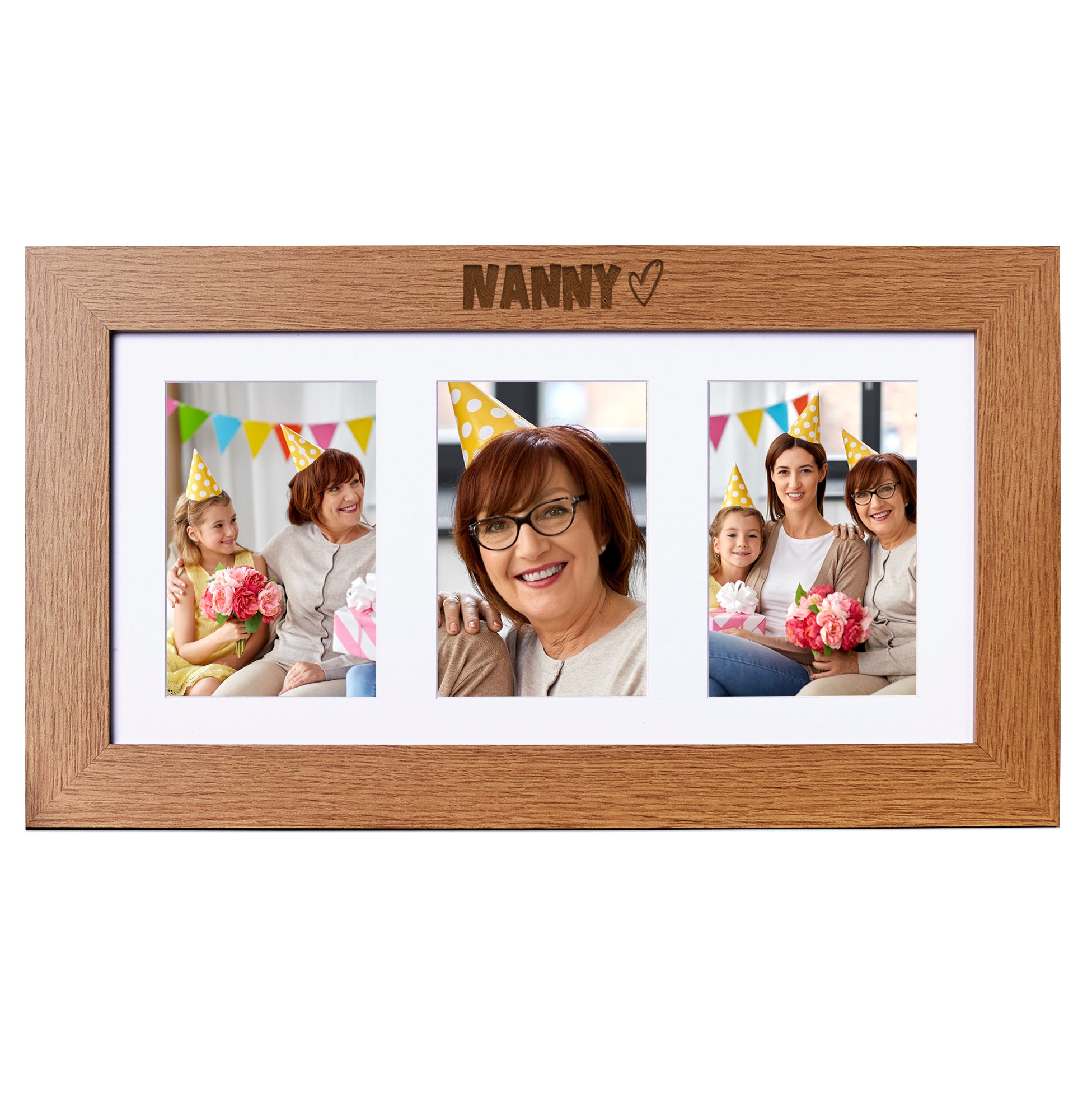 Nanny Wooden Triple Photo Picture Frame 6 x 4 Photo Frame ukgiftstoreonline