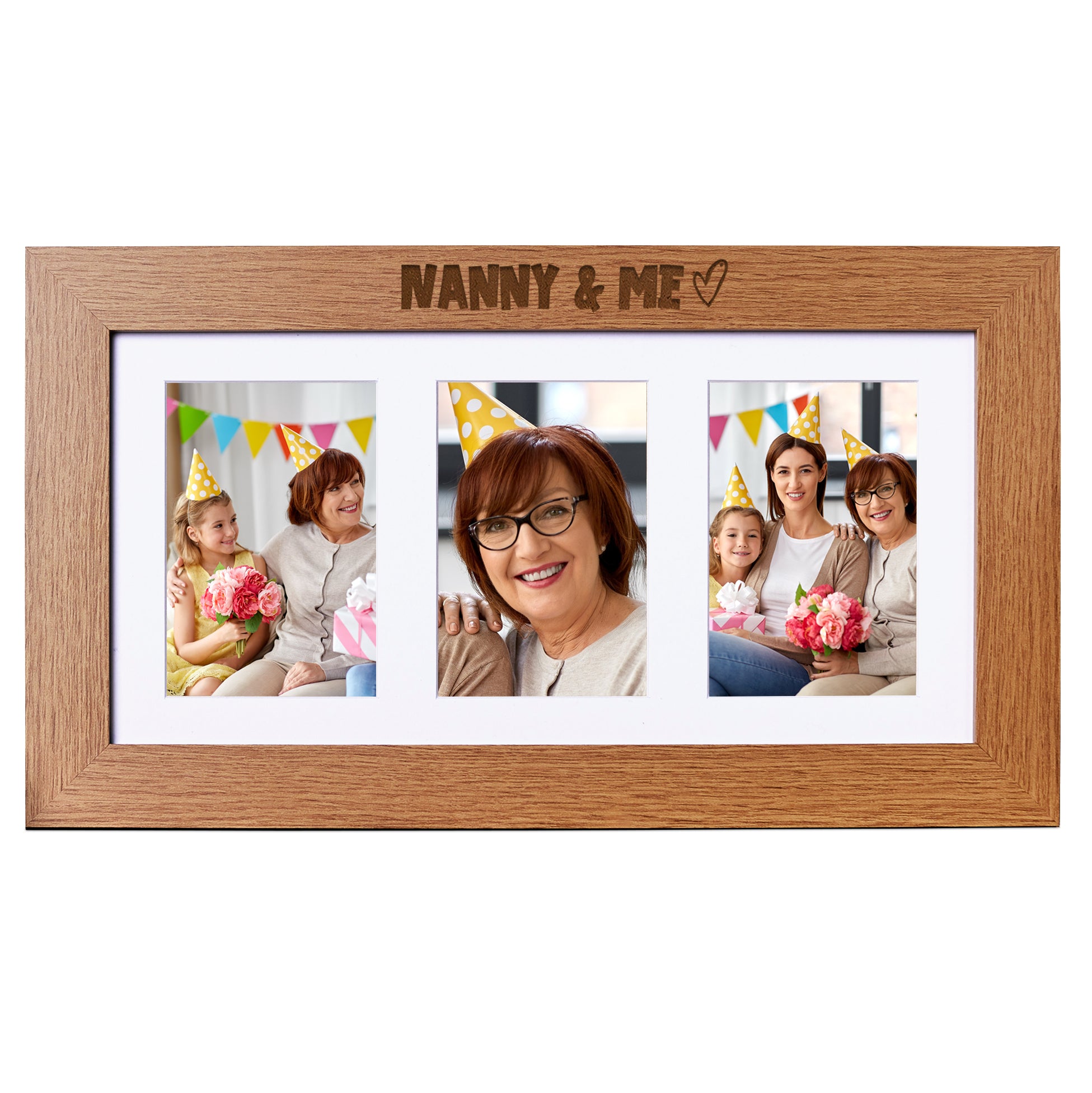 Nanny and Me Wooden Triple Photo Picture Frame 6 x 4 Photo Frame ukgiftstoreonline