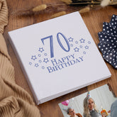 Large Book Bound 70th Birthday Gift For Her Or Him With Star Design Photo Album