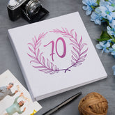 Large Book Bound 70th Birthday Gift For Her Or Him With Laurel Wreath Photo Album