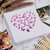 Large Book Bound 30th Birthday Gift For Her Or Him With Butterflies Photo Album