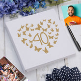 Large Book Bound 40th Birthday Gift For Her Or Him With Butterflies Photo Album