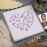 Large Book Bound 50th Birthday Gift For Her Or Him With Butterflies Photo Album