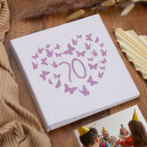 Large Book Bound 70th Birthday Gift For Her Or Him With Butterflies Photo Album