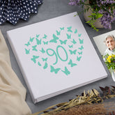 Large Book Bound 90th Birthday Gift For Her Or Him With Butterflies Photo Album