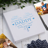 Large Book Bound Daddy Gift With Word Heart Photo Album